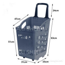 Sale!!! Plastic Supermarket Four Wheel Shopping Basket